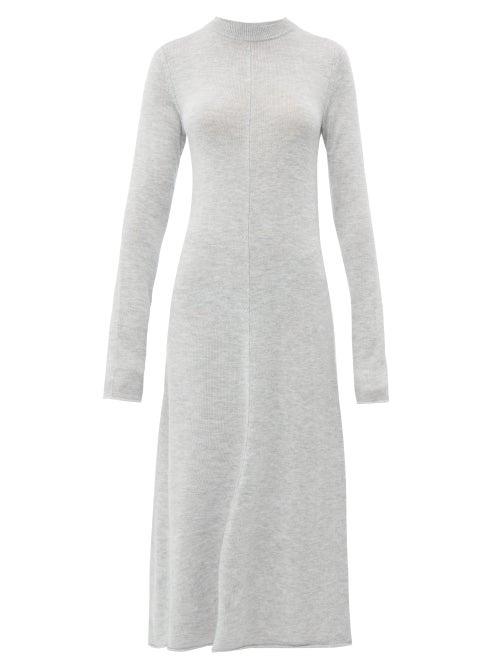 Matchesfashion.com Joseph - Merino Wool Midi Dress - Womens - Grey