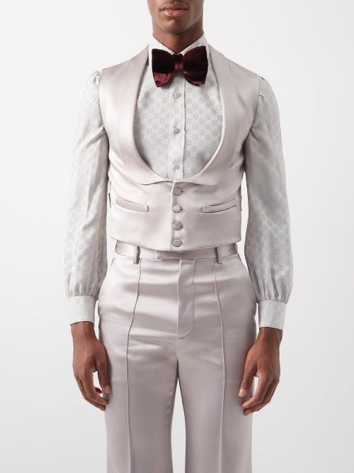Gucci - Satin Waistcoat - Mens - Grey