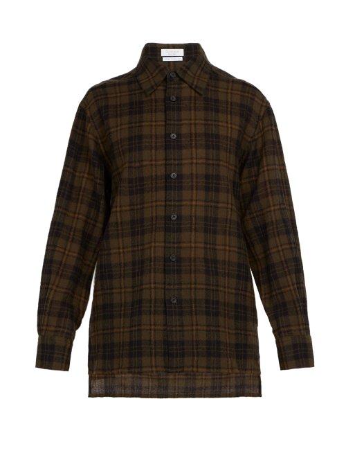 Matchesfashion.com Deveaux - Plaid Wool Shirt - Mens - Green