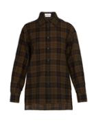 Matchesfashion.com Deveaux - Plaid Wool Shirt - Mens - Green