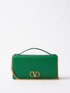 Valentino Garavani - V-logo Leather Shoulder Bag - Womens - Green