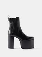 Valentino Garavani - Club 125 Leather Platform Ankle Boots - Womens - Black