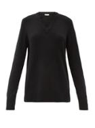 Matchesfashion.com The Row - Elaine V-neck Wool-blend Sweater - Womens - Black