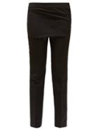 Givenchy - Mini Skirt-overlay Jersey Slim-leg Trousers - Womens - Black