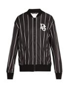 Matchesfashion.com Dolce & Gabbana - Varsity Striped Bomber Jacket - Mens - Black