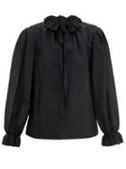 Matchesfashion.com Etro - Bale Ruffle-collar Cotton-blend Voile Blouse - Womens - Black