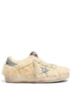 Matchesfashion.com Golden Goose - Superstar Low Top Shearling Trainers - Womens - Cream Silver