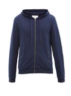 Matchesfashion.com Derek Rose - Devon Zipped Cotton-jersey Hooded Sweatshirt - Mens - Navy