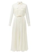 Matchesfashion.com Gabriela Hearst - Erella Belted Pleated Shirt Dress - Womens - Camel