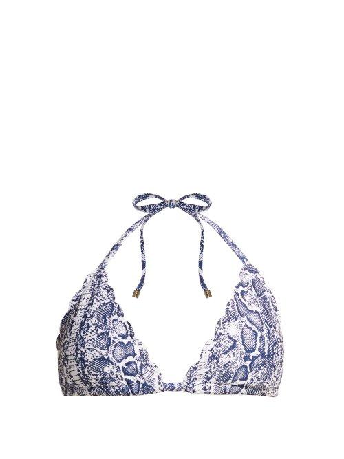 Matchesfashion.com Heidi Klein - Kenya Python Print Triangle Bikini Top - Womens - Python