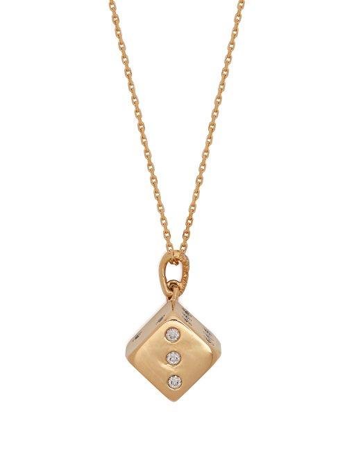 Matchesfashion.com Aurlie Bidermann Fine Jewellery - Dice Damond & 18kt Gold Necklace - Womens - Gold