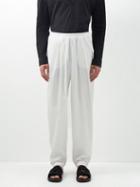 Albus Lumen - Fisherman Pleated Cotton-canvas Trousers - Mens - Cream