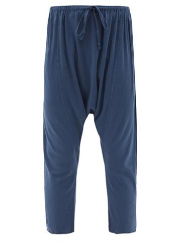 Matchesfashion.com Domi - Dropped-seat Organic-cotton Jersey Trousers - Womens - Navy