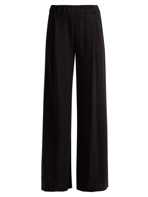 Matchesfashion.com Goat - Gable Wool Crepe Wide Leg Trousers - Womens - Black