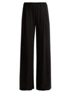 Matchesfashion.com Goat - Gable Wool Crepe Wide Leg Trousers - Womens - Black