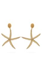 Oscar De La Renta Starfish Beaded Earrings