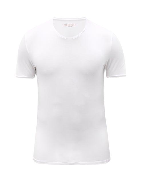 Mens Basics Derek Rose - Alex Micromodal-blend Jersey Pyjama T-shirt - Mens - White