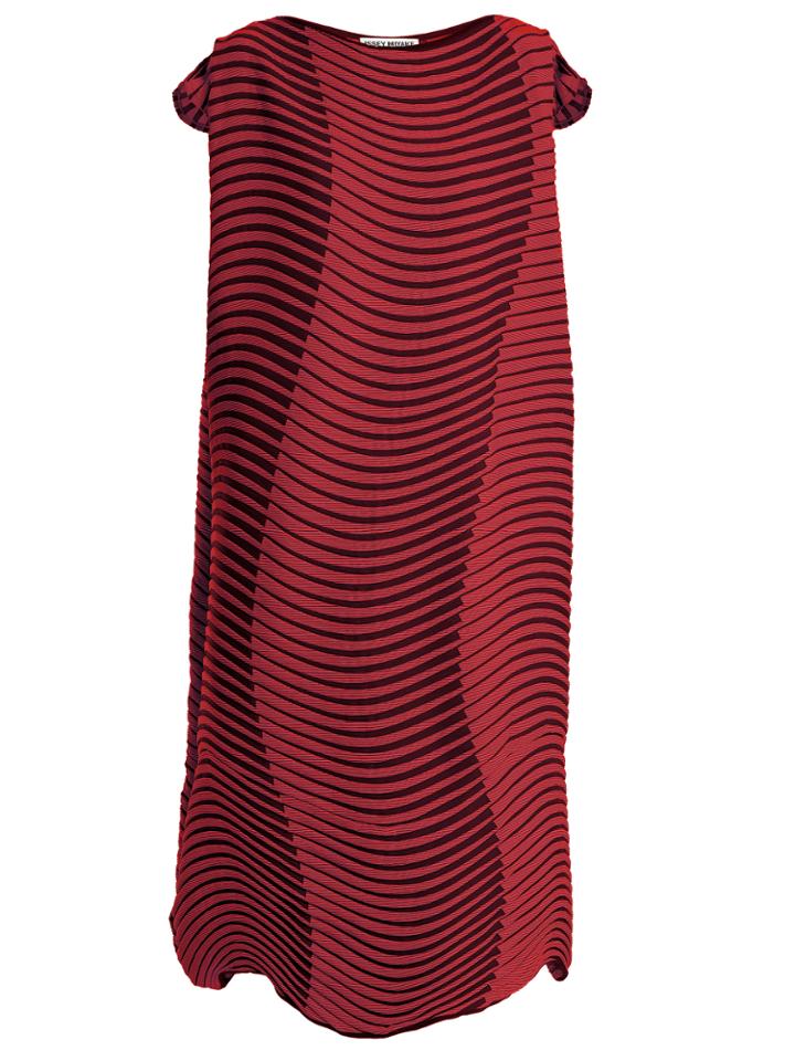 Issey Miyake Plasma 2 Wave Striped-print Pleated Dress