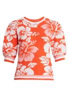 Matchesfashion.com Msgm - Hawaiian Print Terry Towelling Sweatshirt - Womens - Red Multi