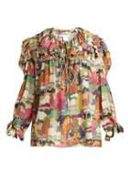 Matchesfashion.com Horror Vacui - Defensia Printed Silk Blouse - Womens - Multi