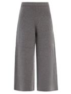 Joseph - High-rise Wool Wide-leg Trousers - Womens - Dark Grey