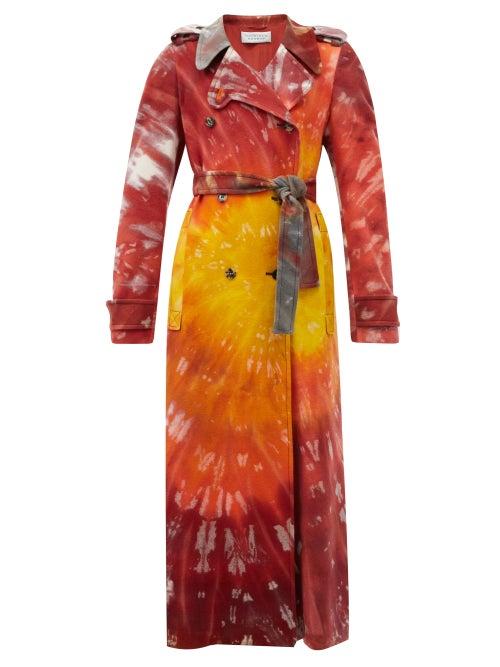 Matchesfashion.com Gabriela Hearst - Michael Tie-dye Cashmere Trench Coat - Womens - Red Multi