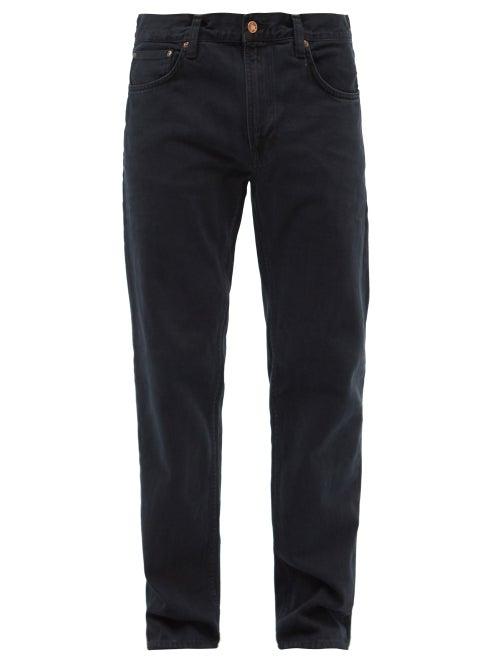 Nudie Jeans - Gritty Jackson Organic-cotton Straight-leg Jeans - Mens - Black