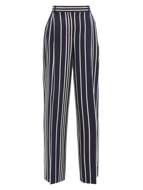 Matchesfashion.com Weekend Max Mara - Pina Trousers - Womens - Navy Multi