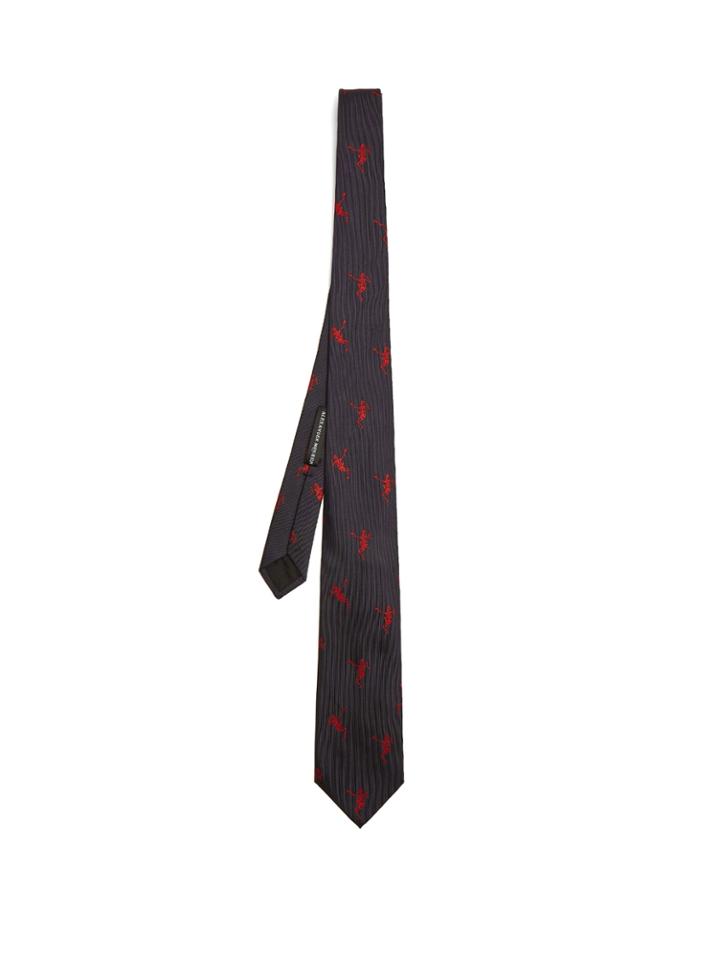 Alexander Mcqueen Dancing-skeleton Silk Tie