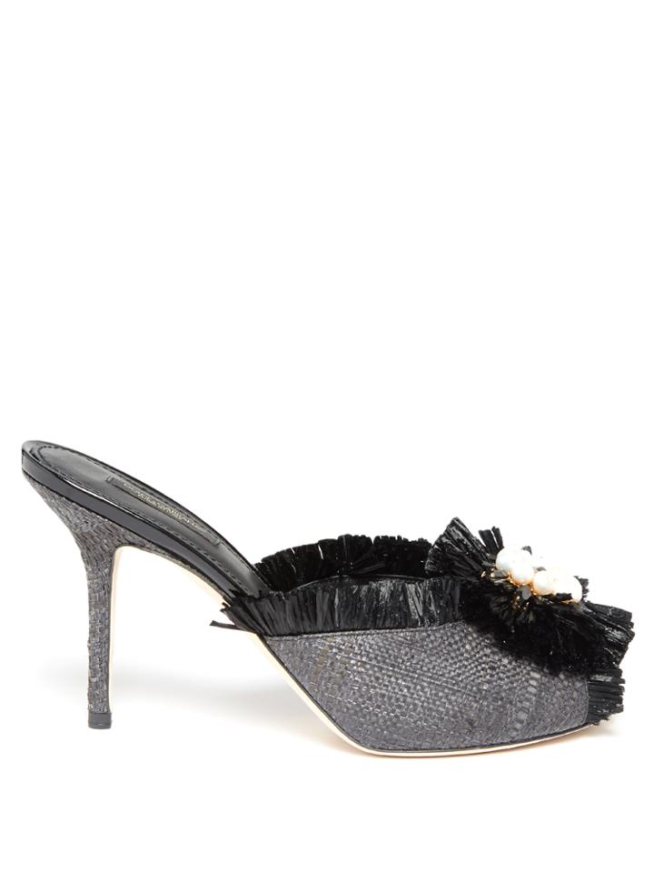 Dolce & Gabbana Fringed Raffia Mules