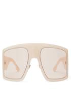 Matchesfashion.com Dior Eyewear - Diorsolight1 Oversized Acetate Sunglasses - Womens - White