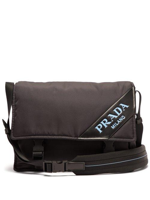 Matchesfashion.com Prada - Logo Nylon Messenger Bag - Womens - Black