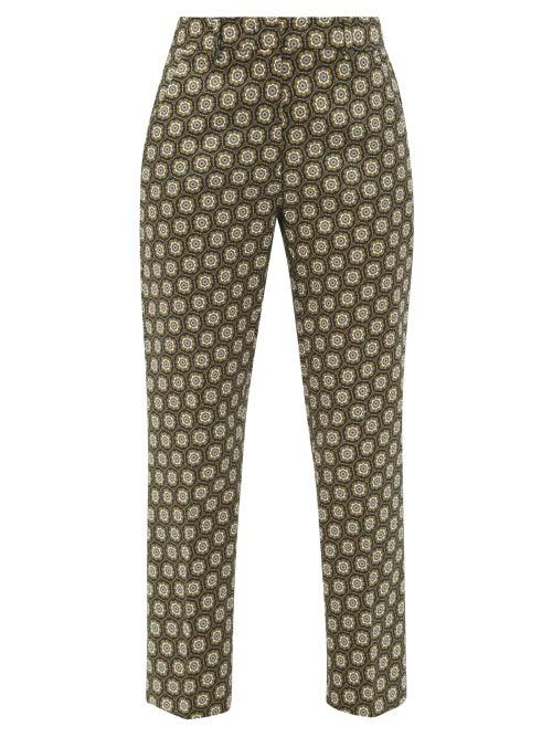Matchesfashion.com Weekend Max Mara - Astrale Trousers - Womens - Navy Multi