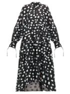 Matchesfashion.com Cecilie Bahnsen - Cleo Tiered Floral Fil-coup Shirt Dress - Womens - Black Multi