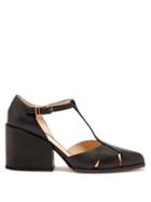 Gabriela Hearst - Hawes T-bar Cutout Leather Pumps - Womens - Black