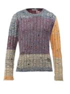 Acne Studios - Karlos Distressed Mlange Rib-knitted Sweater - Mens - Purple Multi