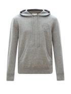 Alexander Mcqueen - Skull-logo Cashmere Hooded Sweater - Mens - Light Grey
