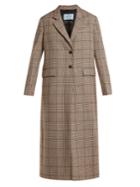 Prada Single-breasted Houndstooth Wool-blend Coat