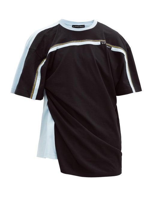 Matchesfashion.com Y/project - Panelled Cotton T-shirt - Mens - Black