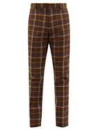 Walter Van Beirendonck - Checked Twill Straight-leg Trousers - Mens - Brown
