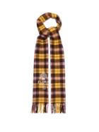 Matchesfashion.com Acne Studios - Logo-print Check Wool-blend Twill Scarf - Mens - Yellow