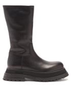 Matchesfashion.com Burberry - Jeffy Flatform-sole Leather Boots - Womens - Black
