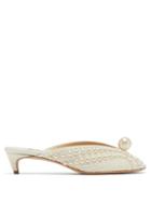 Matchesfashion.com Jimmy Choo - Samantha 35 Faux Pearl-embellished Mules - Womens - Cream