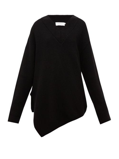 Matchesfashion.com Marques'almeida - Asymmetric Merino Wool Sweater - Womens - Black