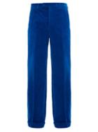 Matchesfashion.com Gucci - Flared Cotton Blend Velvet Trousers - Mens - Blue
