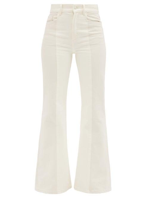 Wandler - Daisy Raised-seam Flared-leg Jeans - Womens - Ivory