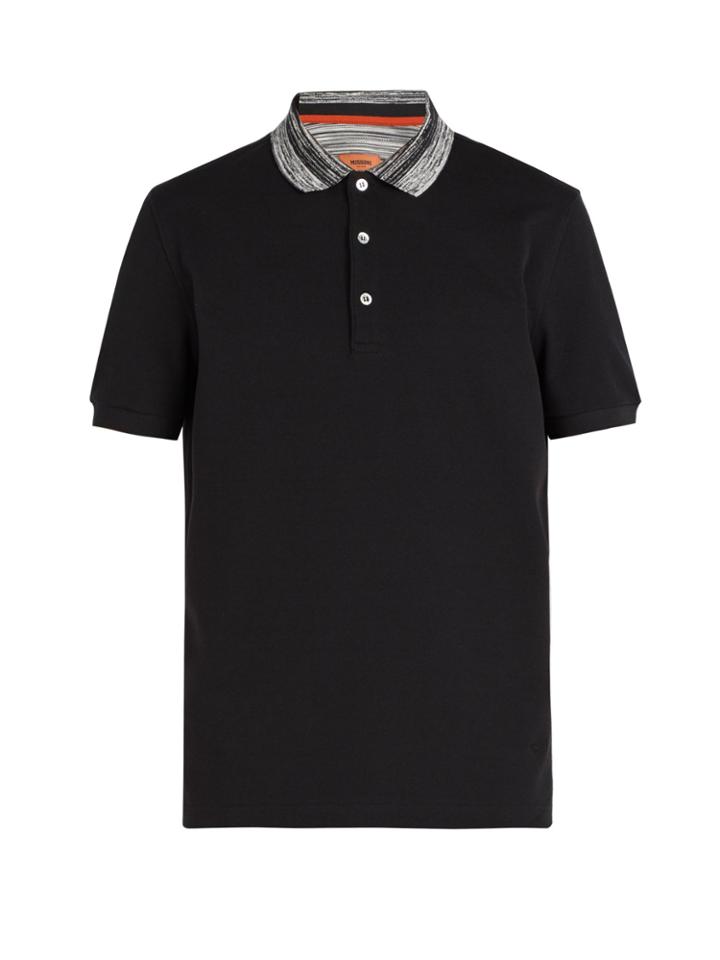 Missoni Contrast-collar Cotton-piqu Polo Shirt