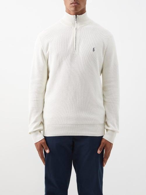 Polo Ralph Lauren - Quarter-zip Pima Cotton Sweater - Mens - Cream