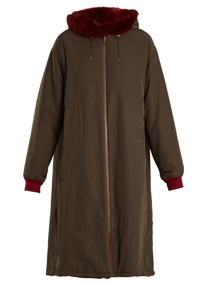 Yves Salomon Army Reversible Fur-lined Hooded Twill Parka