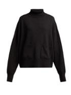 Matchesfashion.com Raey - Pocket Front Roll Neck Cashmere Sweater - Womens - Black